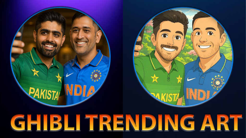 babar & Dhoni Ghibli Trending Ai Images